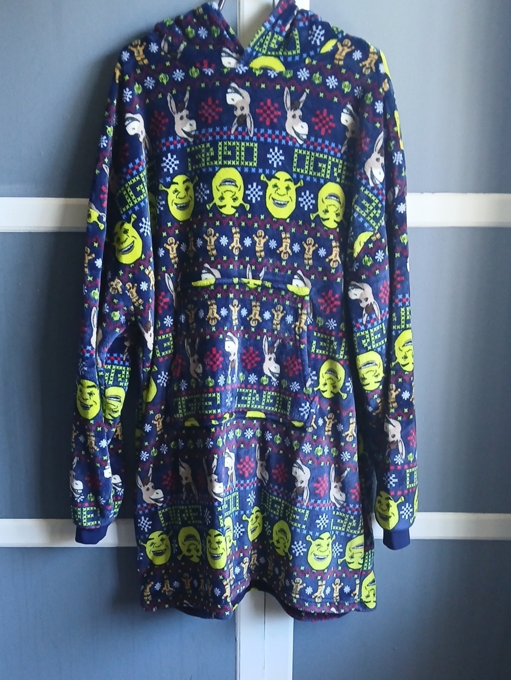 DreamWorks Shrek & Donkey Navy Blue Hooded Pajama Top